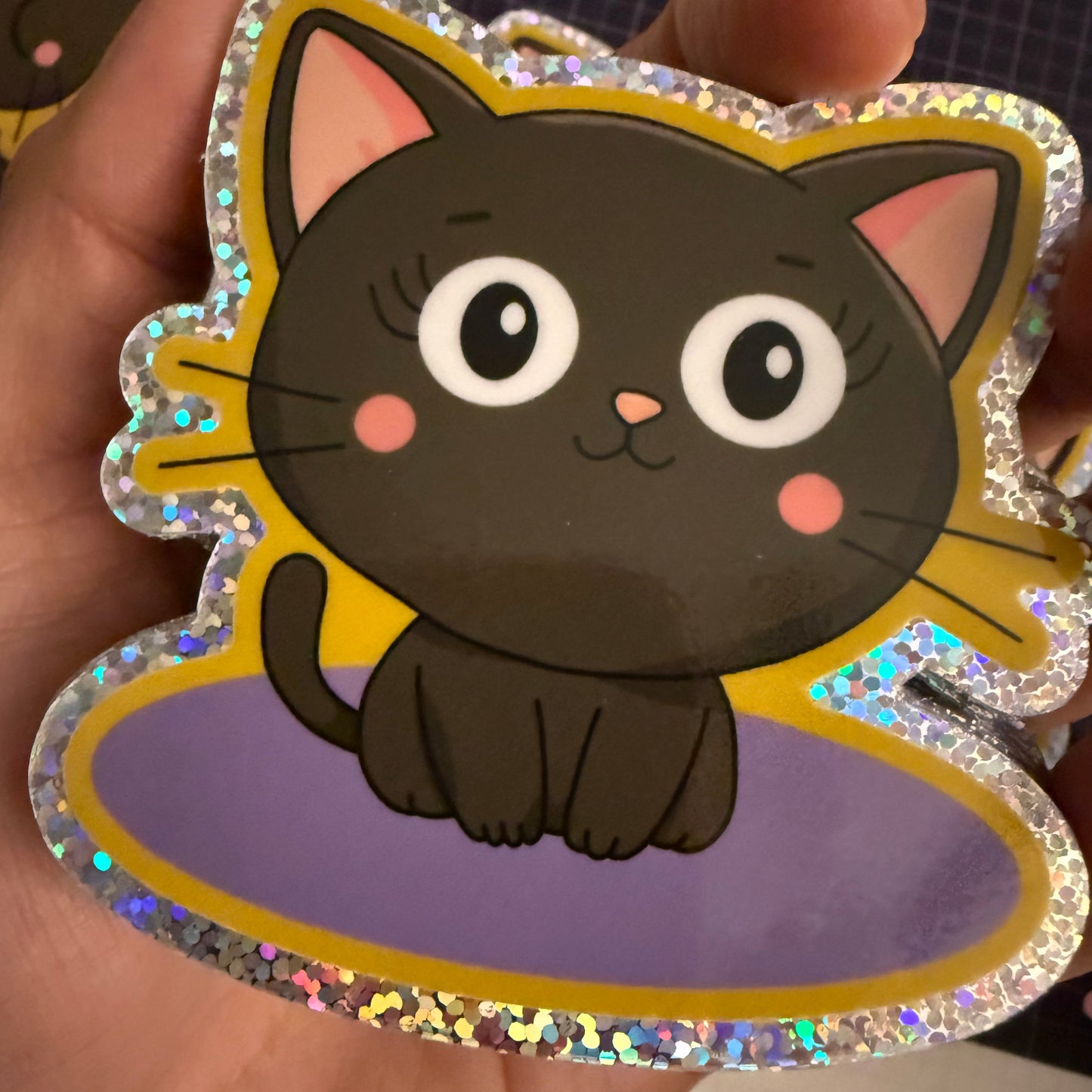 The Cat Bean Glitter Sticker
