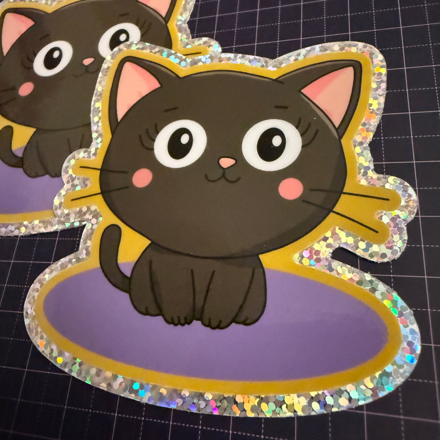 The Cat Bean Glitter Sticker