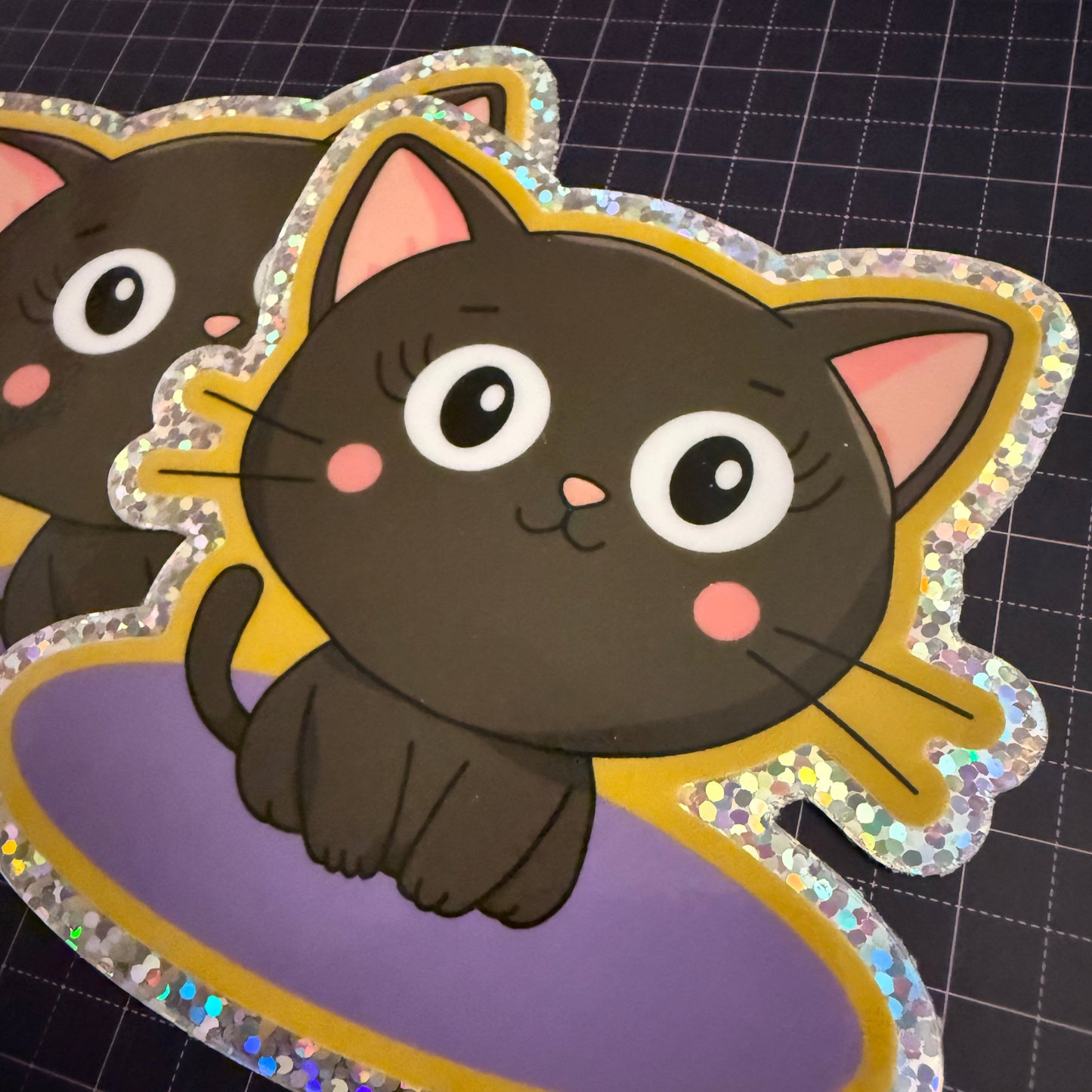 The Cat Bean Glitter Sticker
