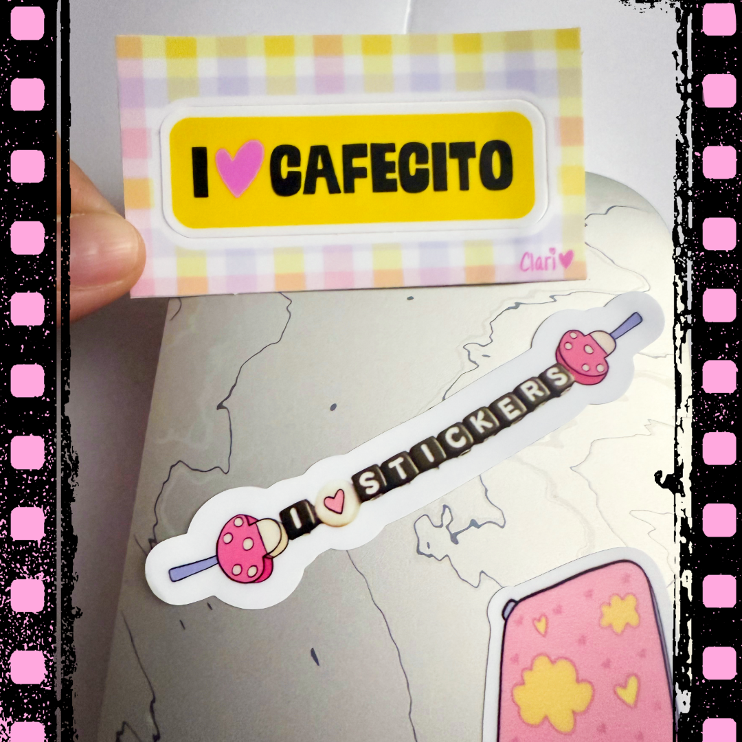 I 🩷 Cafecito Kiss-Cut Sticker