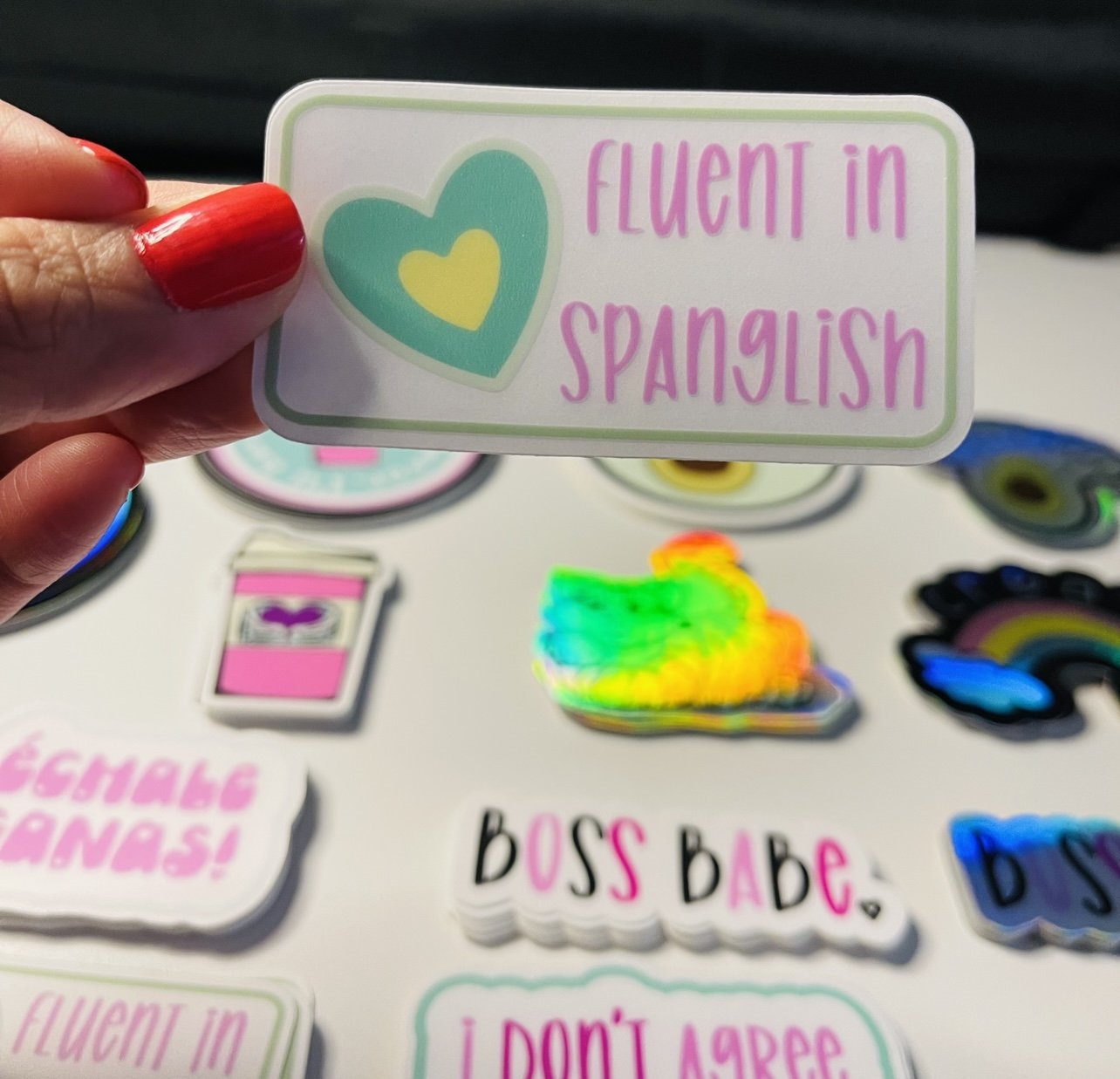 Fluent in Spanglish Clear Sticker