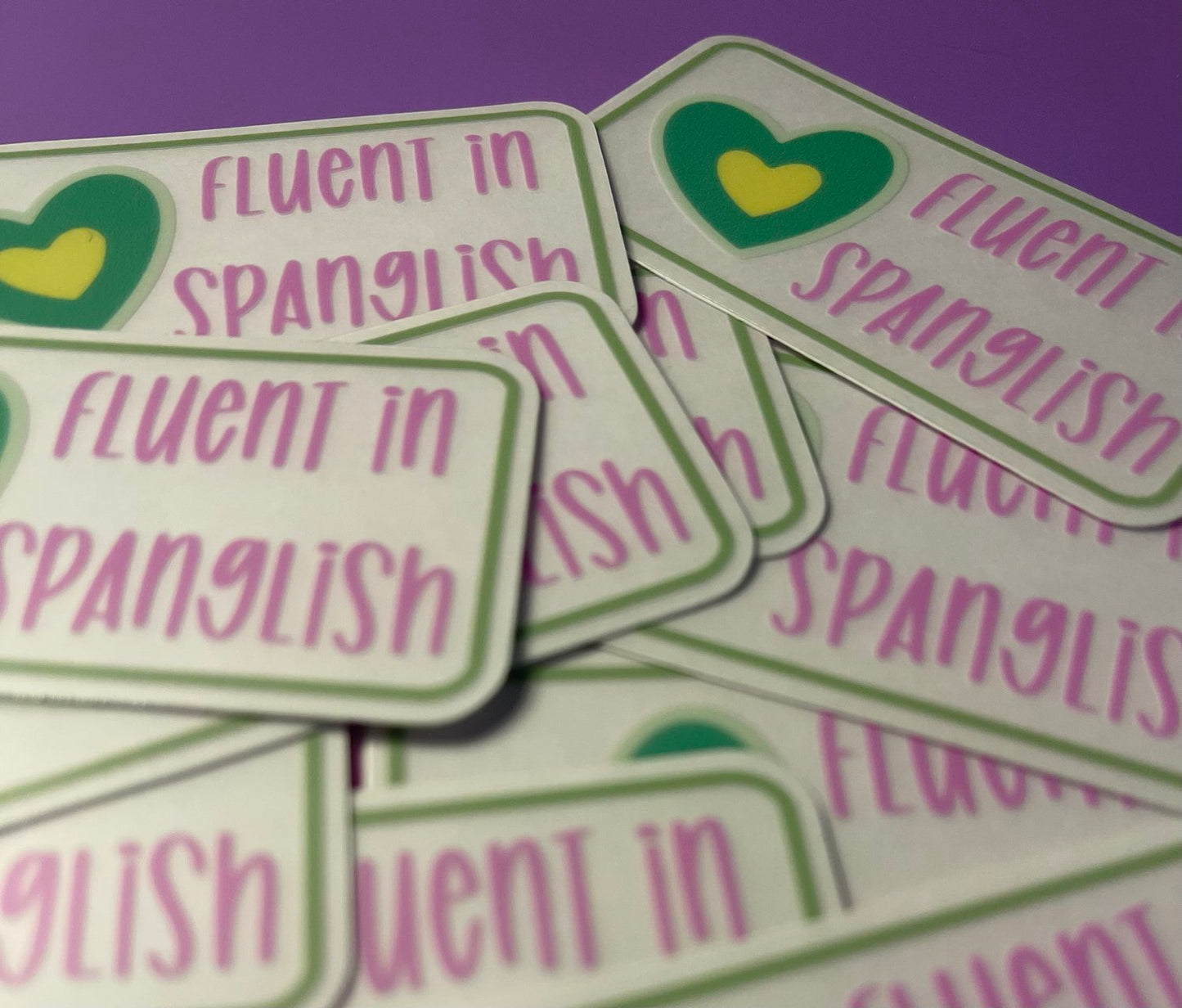 Fluent in Spanglish Clear Sticker