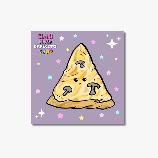 Mushroom Pizza Yum Kiss-Cut Sticker