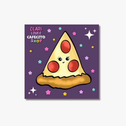 Pepperoni Pizza Yum Kiss-Cut Sticker