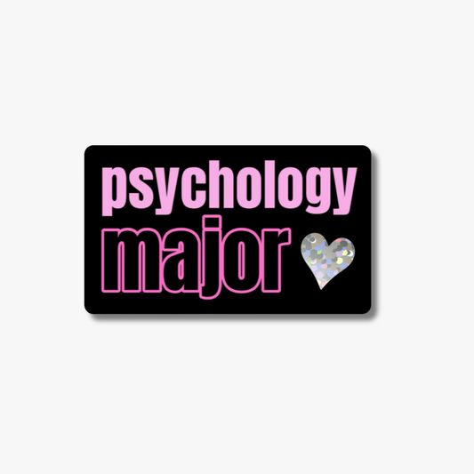 Psychology Major Glitter Heart Sticker