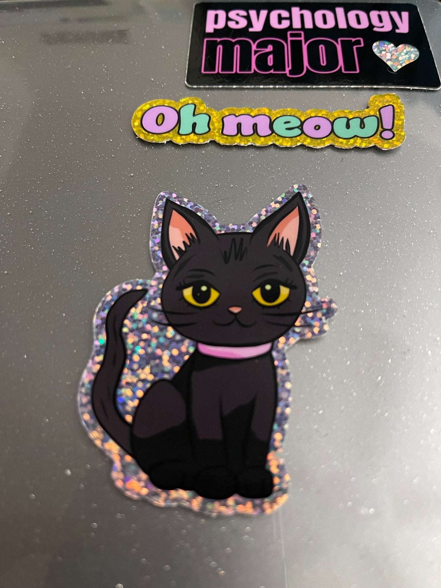 Kitty Meow Glitter Sticker