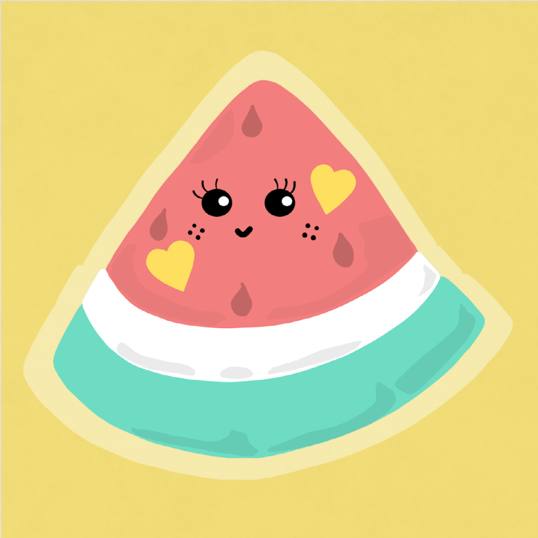 Happy Watermelon Clear Sticker