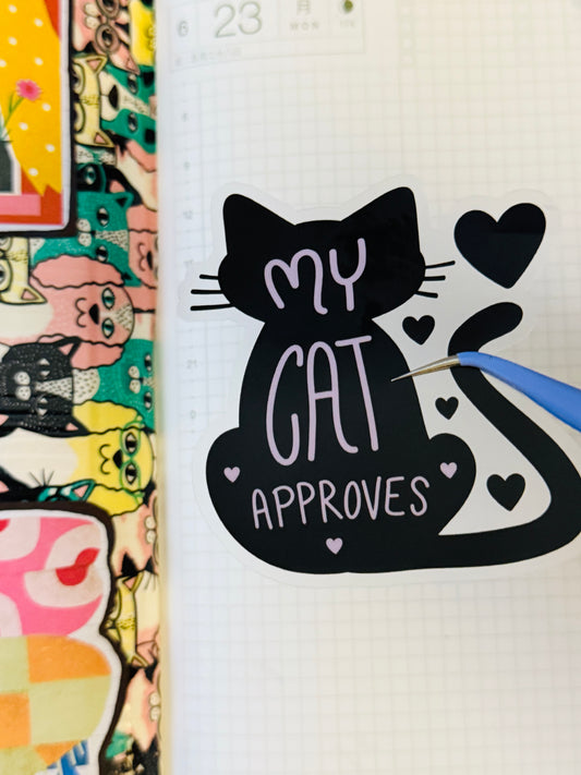 My Cat Approves Clear Sticker