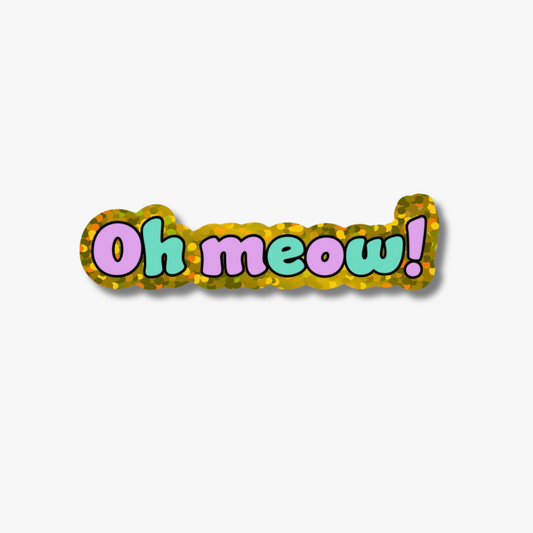 Go Meow Glitter Sticker