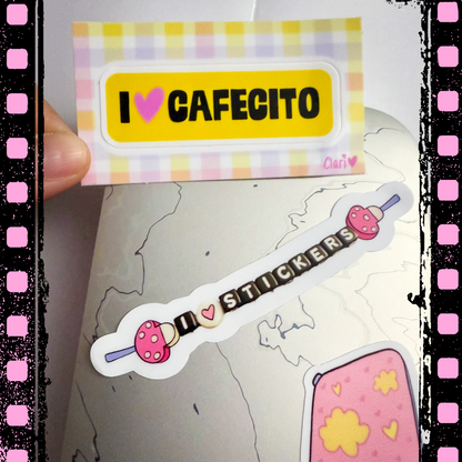 I 🩷 Cafecito Kiss-Cut Sticker