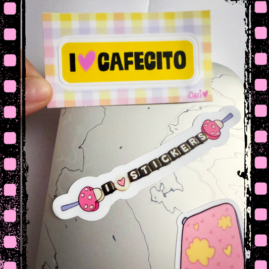 I 🩷 Cafecito Kiss-Cut Sticker