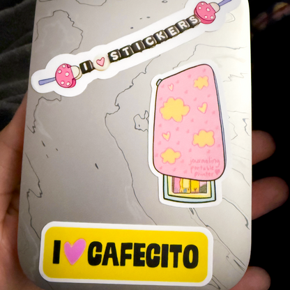 I 🩷 Cafecito Kiss-Cut Sticker