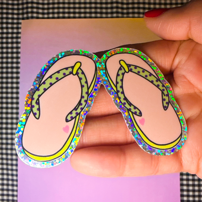 Flip Flops Glitter Sticker