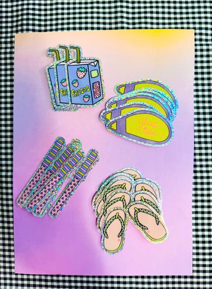 Pretty Pen Glitter Sticker