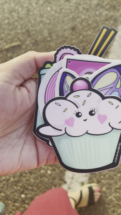 Happy Cupcake Sticker