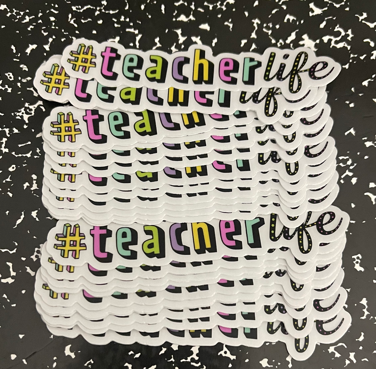 Hashtag Teacher Life Clear Sticker