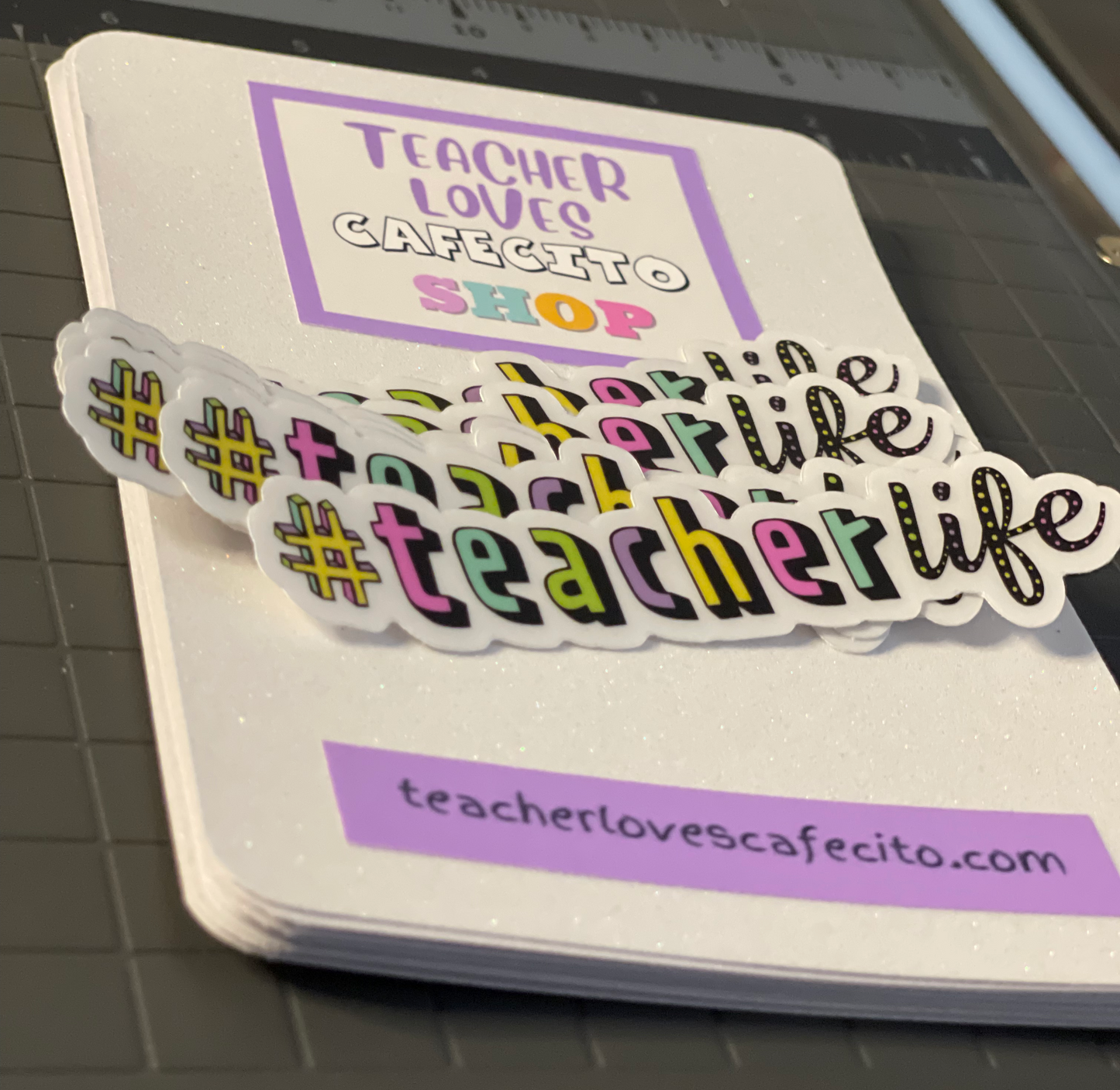 Hashtag Teacher Life Clear Sticker