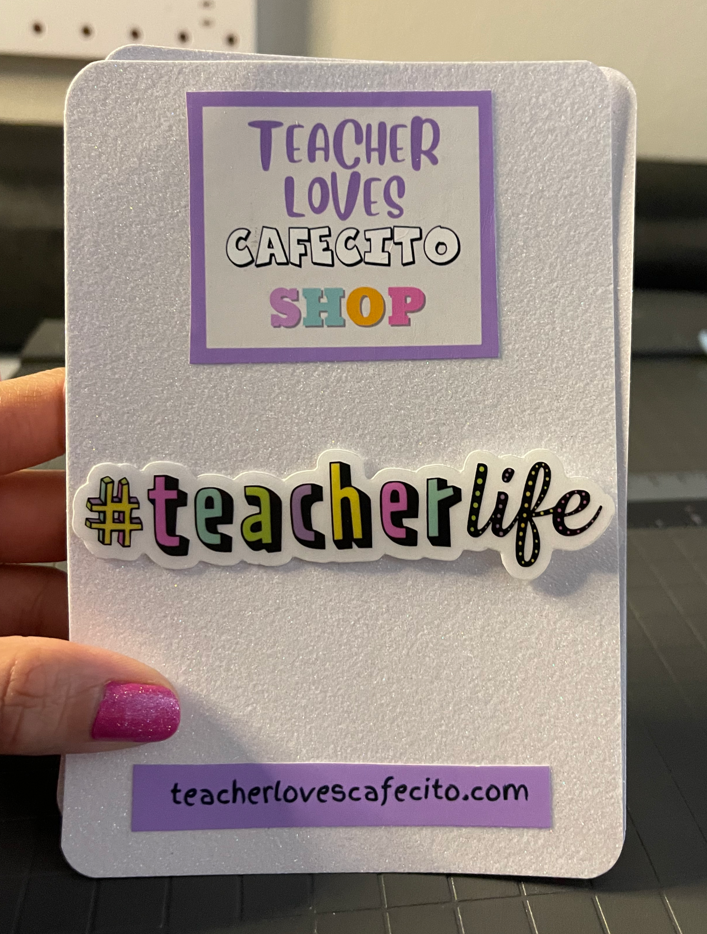 Hashtag Teacher Life Clear Sticker