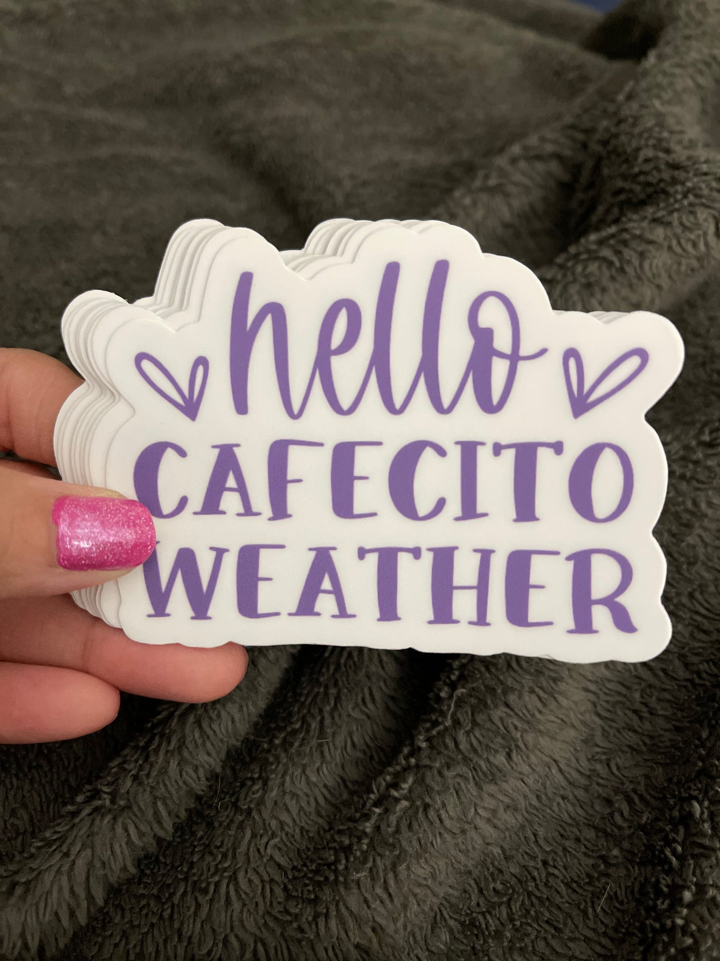 Hello Cafecito Weather Sticker