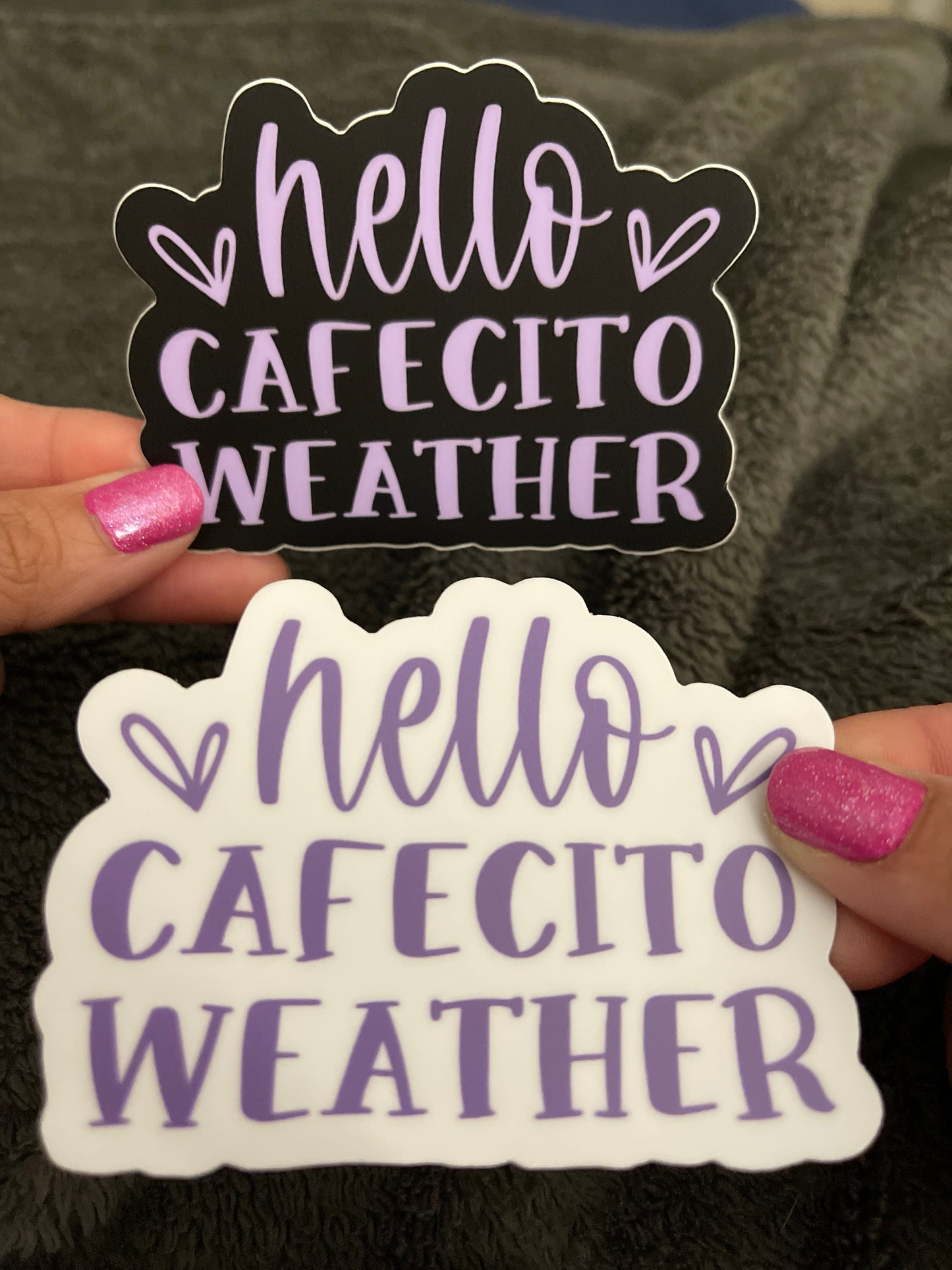 Hello Cafecito Weather Sticker