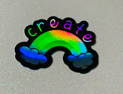 Create Rainbow Dreams Holographic Sticker