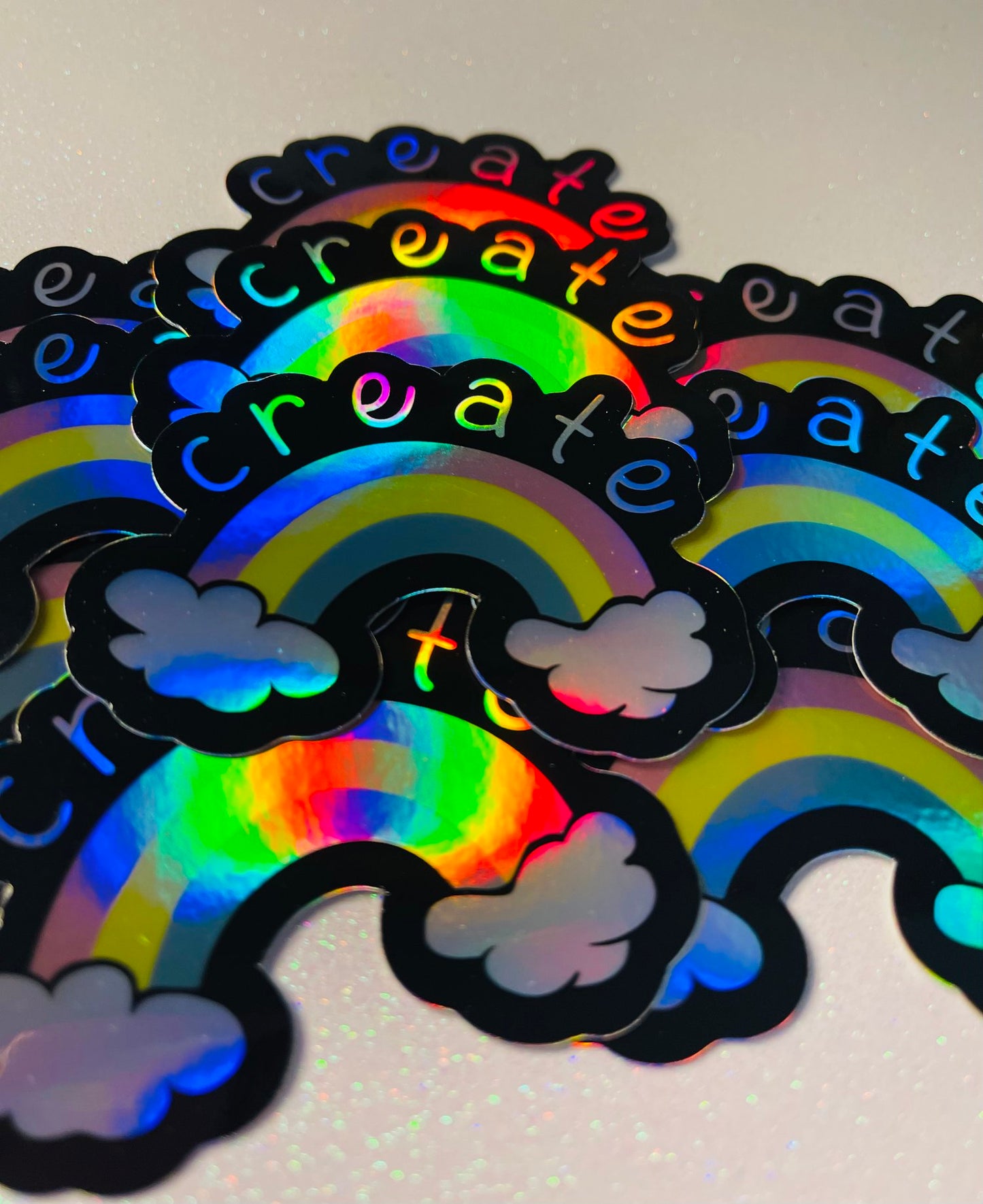 Create Rainbow Dreams Holographic Sticker