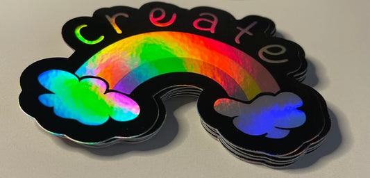 Create Rainbow Dreams Holographic Sticker