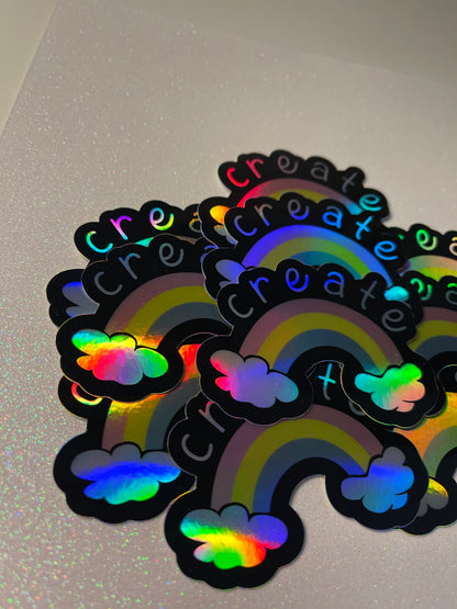 Create Rainbow Dreams Holographic Sticker